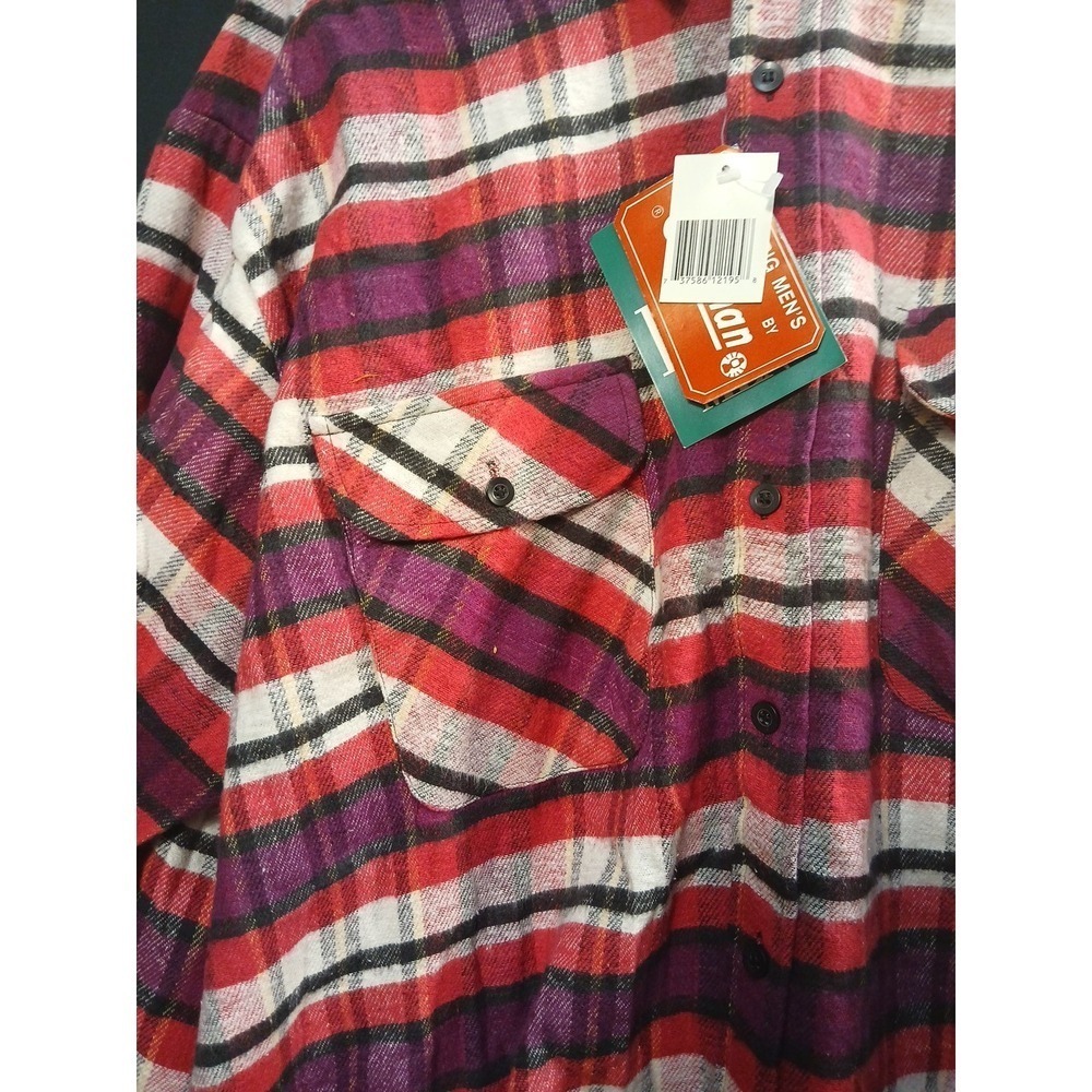 New COLEMAN Big MenFlannel Shirt Red Black Plaid Button Up Sz XXL NWT Outdoor! - Picture 7 of 10